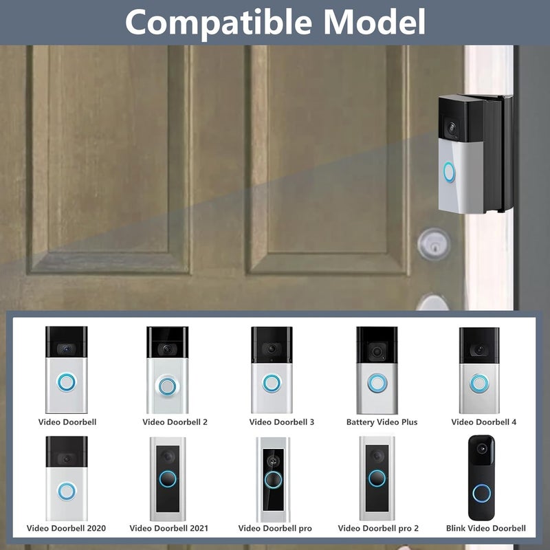 Mamerry Video Doorbell Camera Mount Compatible with Battery Doorbell Pro, Adjustable 30 to 55 Degree Doorbell Angle Wedge Bracket for Renter, Apartments, Home, with Screwdriver Replacement - Image 2